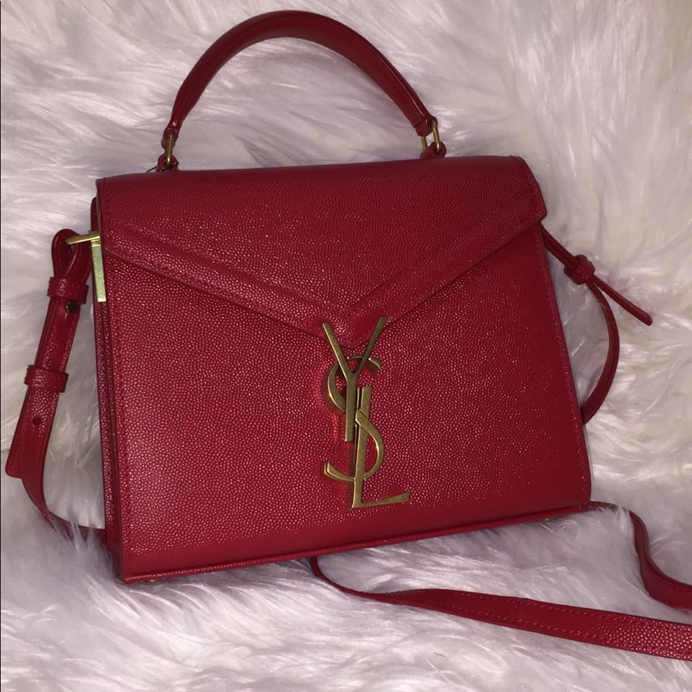 SOLD Saint Laurent Cassandra mini textured-leather tote - Picture 2 of 9